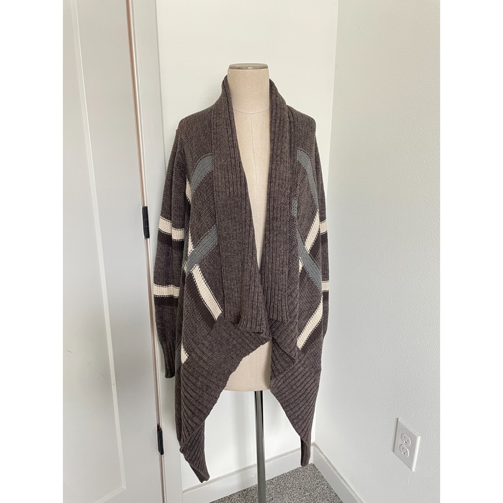 Line the Label Cardigan Women S Plaid Knit Cozy Classic Boho‎ Open Midi Cotton
